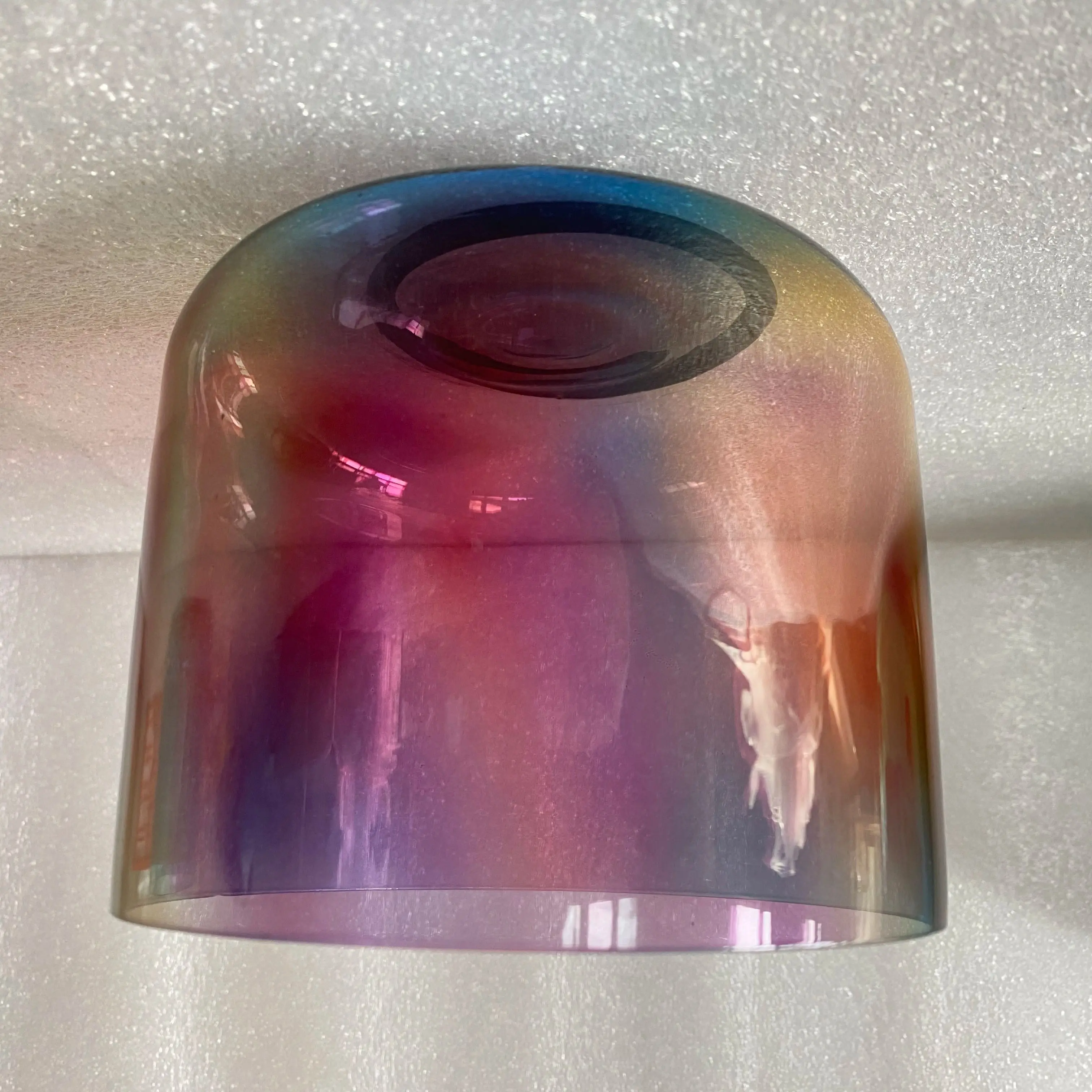 

Радужная хрустальная поющая чаша с плоским дном, 3-я октава, чакра сердца F или E note, чакра из плекса солнечной энергии или F # Thymus в 432 Гц