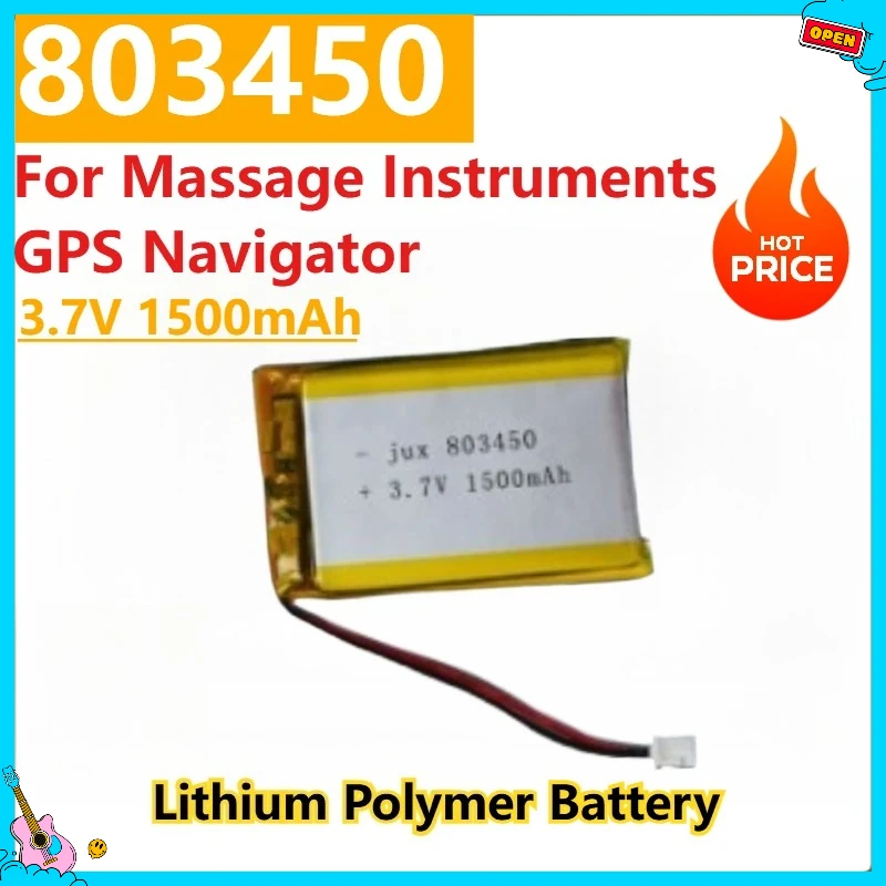 

New 803450 3.7V 1500mAh Lipo Polymer Rechargeable Batteries For Massage Instruments GPS Navigator