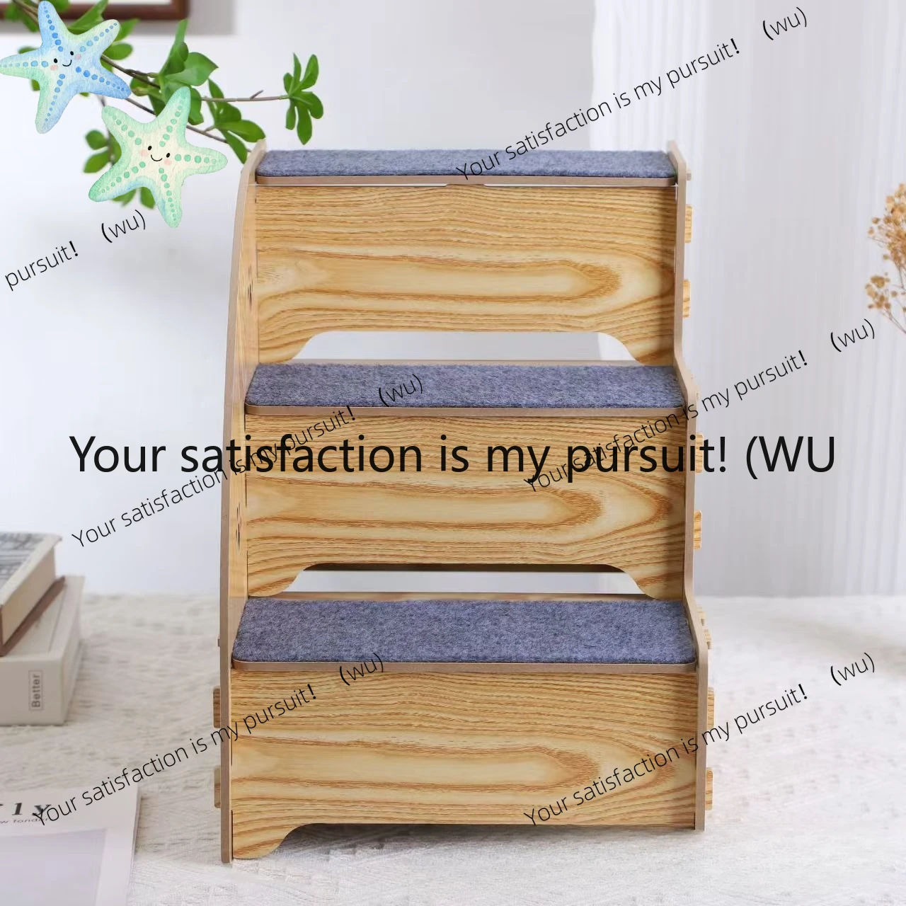 ZOCI-Disassemble pet ladder small dog elderly cat bed step frame sofa solid wood pet climbing frame