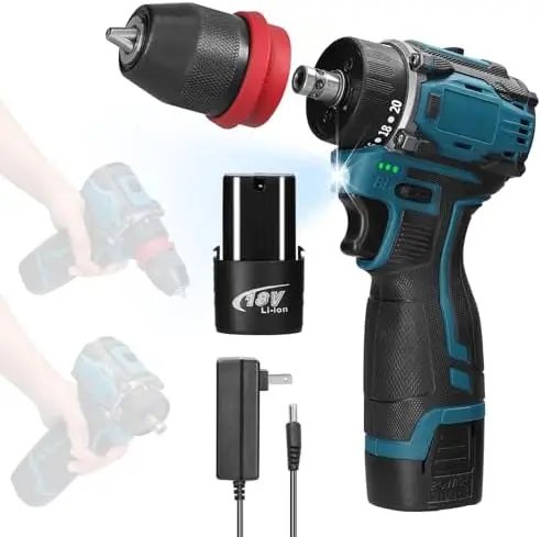 

Mulcort 18V 2-in-1 Brushless Drill & Screwdriver – 45Nm, 2 Batteries – Home, Auto, Electronics Repair