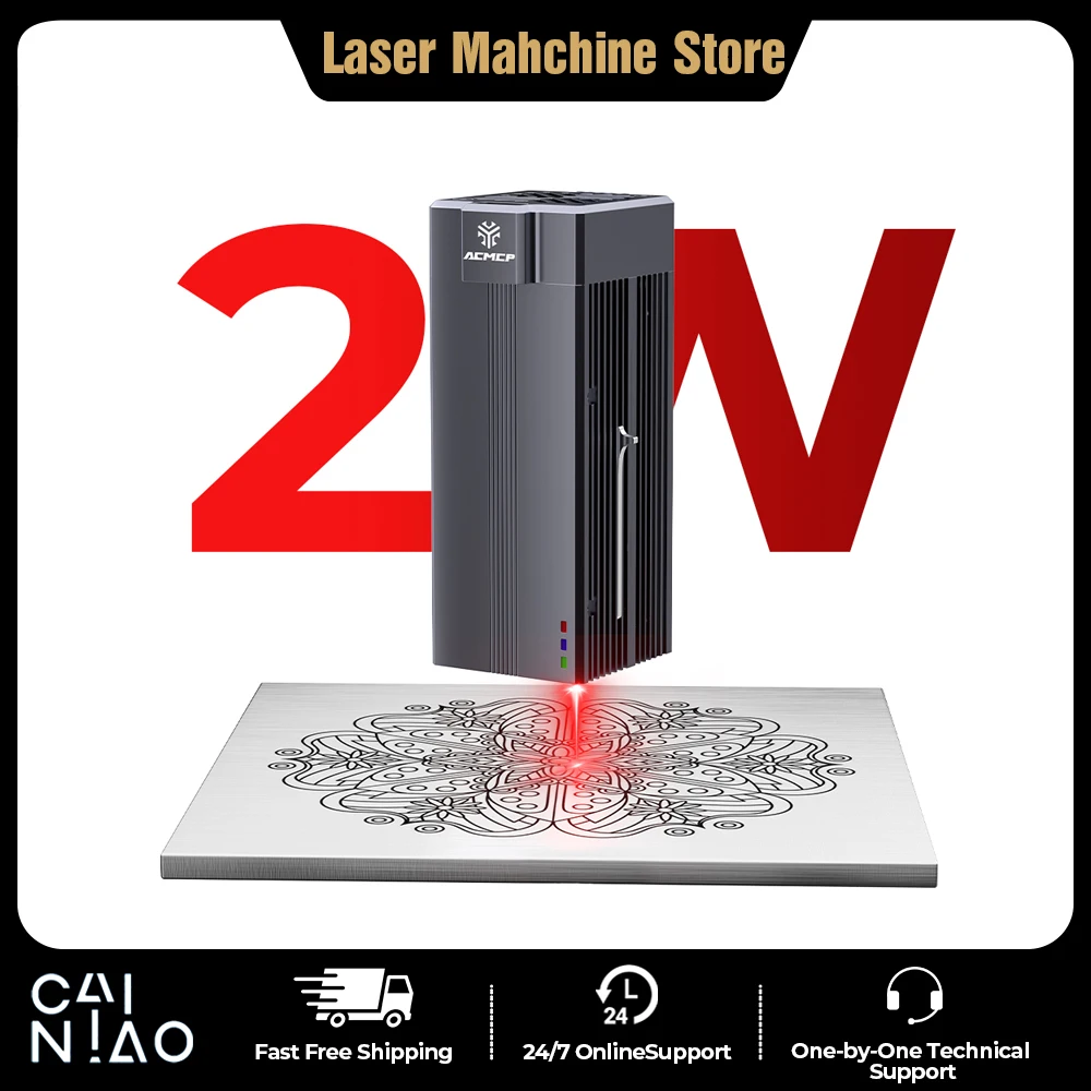 ACMER 1064nm Red Laser Head Module Laser Gold Silver Copper Aluminum Stainless Steel Plastic For P1 10W P2 33W Laser Engraver