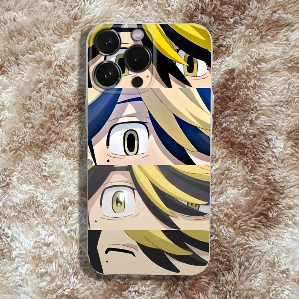 Funda de teléfono Kazutora Revengers Hanemiya para iPhone 17,16,15,14,13,12,11 Pro,Max,Plus,X,XS,XR,SE4,E Mini funda suave transparente