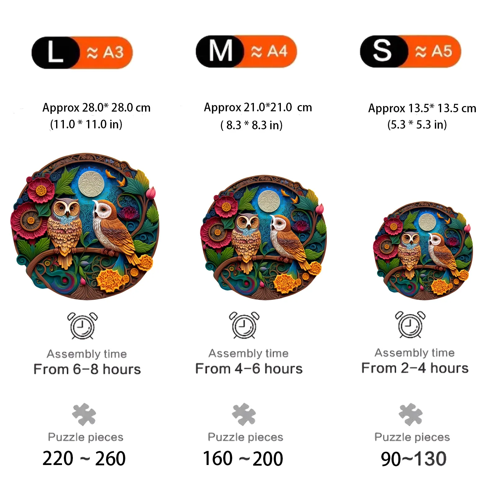Owl Pattern Wooden Puzzle, Irregular Animal Shapes, Stress Relief Toys, Holiday Birthday Gift