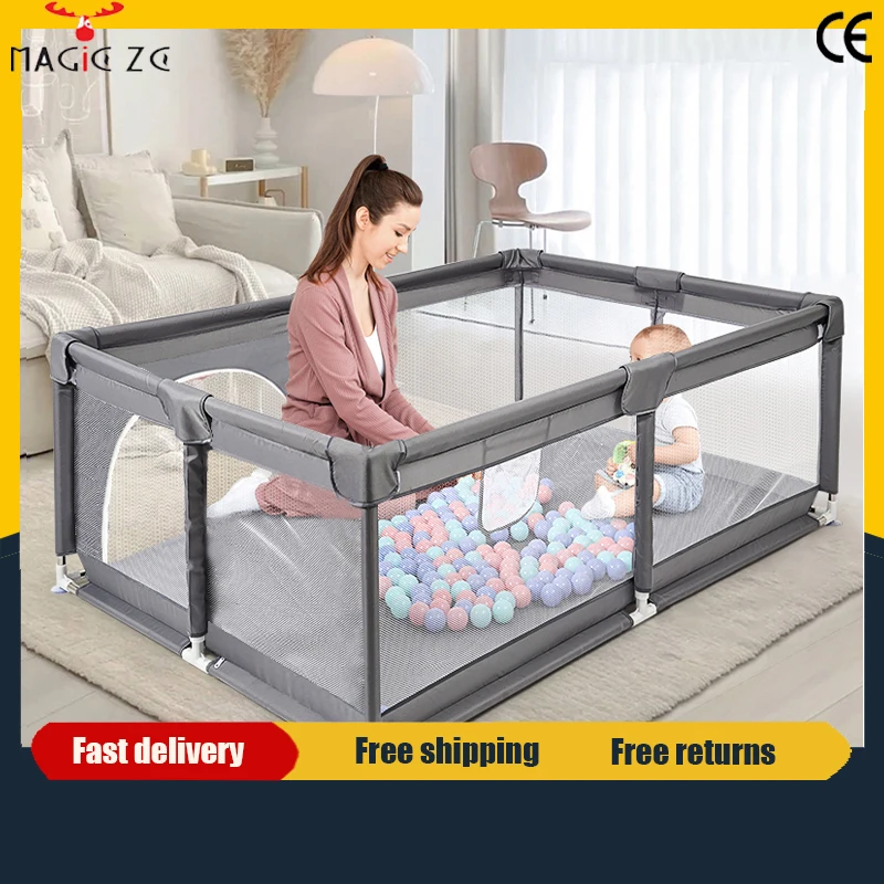 Parc de jeu de luxe pour bébé, clôture intérieure pour enfants de 0 à 6 ans, stable, plusieurs tailles, plusieurs combinaisons, espace de jeu indépendant pour tout-petits, activités parent-enfant,