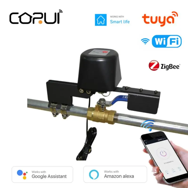 Corui tuya wifi/zigbee smart wasser/gas ventil smart home ventil automatisierung steuerung arbeiten mit alexa google home smart life