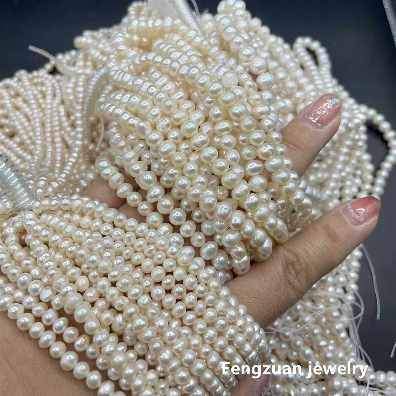 

Natural Freshwater Pearl Beads 1A Quality 37cm Punch Round Loose Pearls Bead for DIY Women Necklace Bracelet Jewelry Making