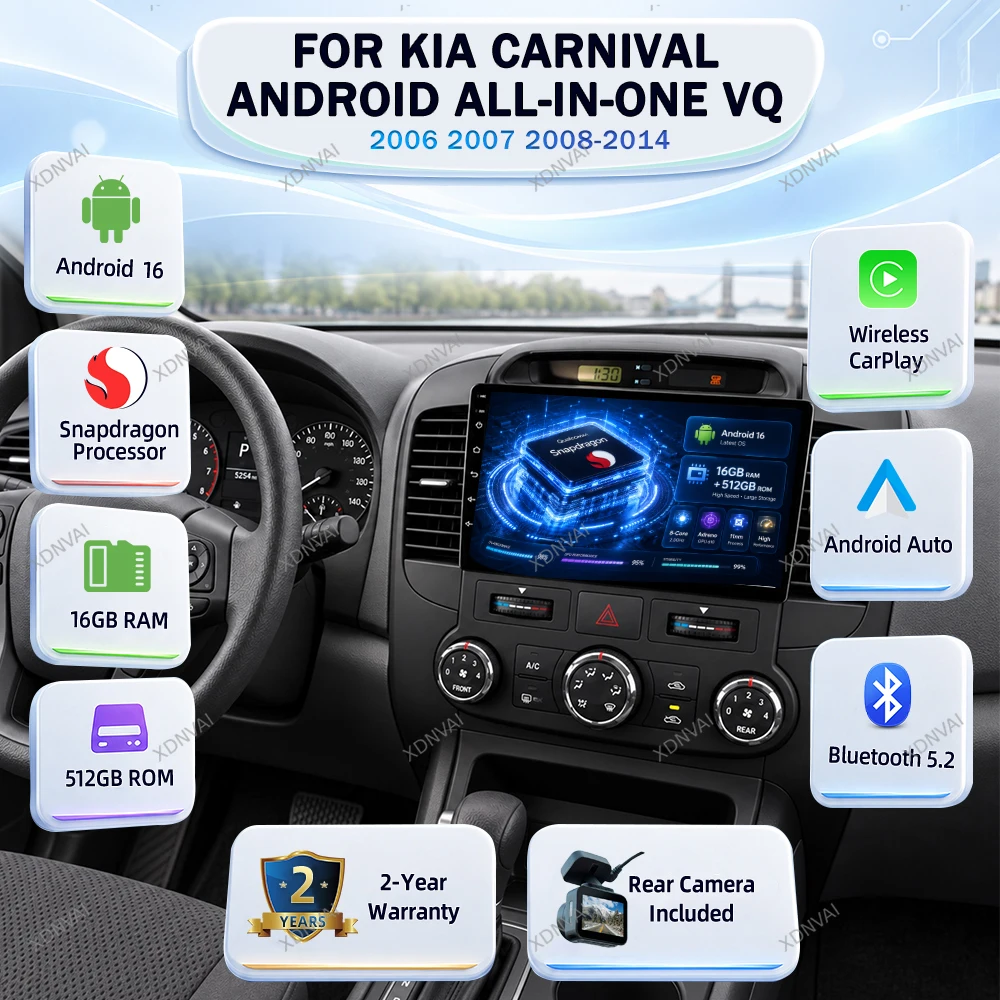 Multimedia Video Player For KIA Carnival Android All-in-one VQ 2006 2007 2008-2014 Audio Auto GPS Navigation Car Radio Autoradio