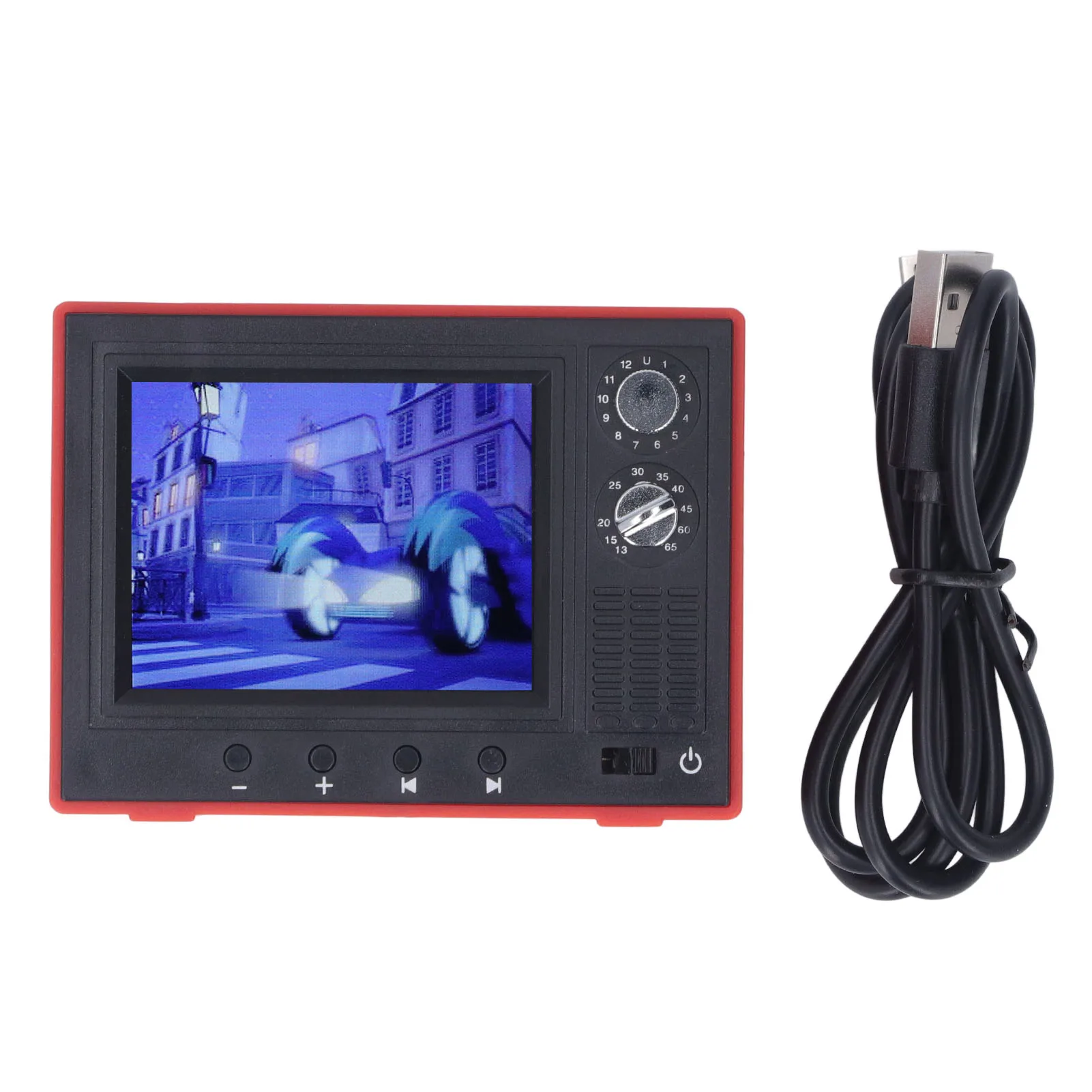 تلفزيون قديم، تلفزيون قديم قديم قابل للتشغيل، أثاث بيت الدمية المصغر عالي المحاكاة #1