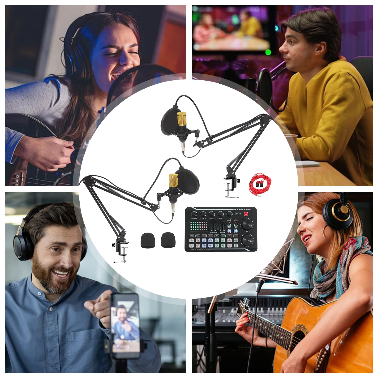 

6-8 h F998 Max audio mixer BM800 microphones Podcast Equipment Bundle Wide Device Compatibility For YouTube Recording Live Broad