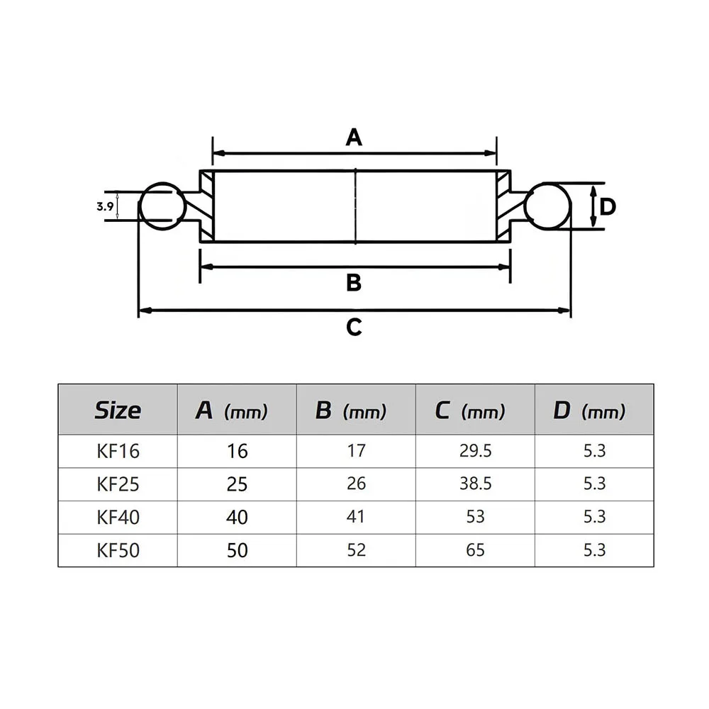 Vakuum-Doppelstift-Tri-Backen-Schnellspanner – Rohrverschraubung aus Aluminiumlegierung KF16/KF25/KF40/KF50 mit FPM-O-Ring mit/ohne Halterung – Detail 1