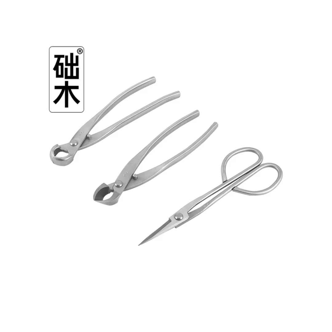 Bonsai Tools Set (3pcs) Branch Cutter Knob Cutter Trimming Scissor Stainless Steel Made Good Quality
