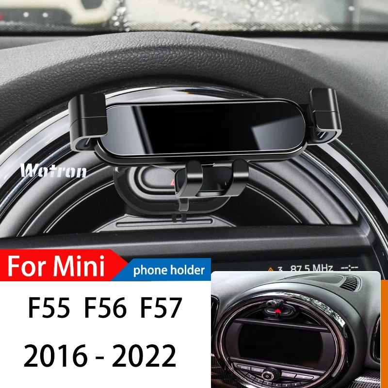 Car Phone Holder For BMW Mini 2016-2022 F55 F56 F57GPS Special Gravity Navigation Mobile Phone Bracket 360 Degree Rotating Stand