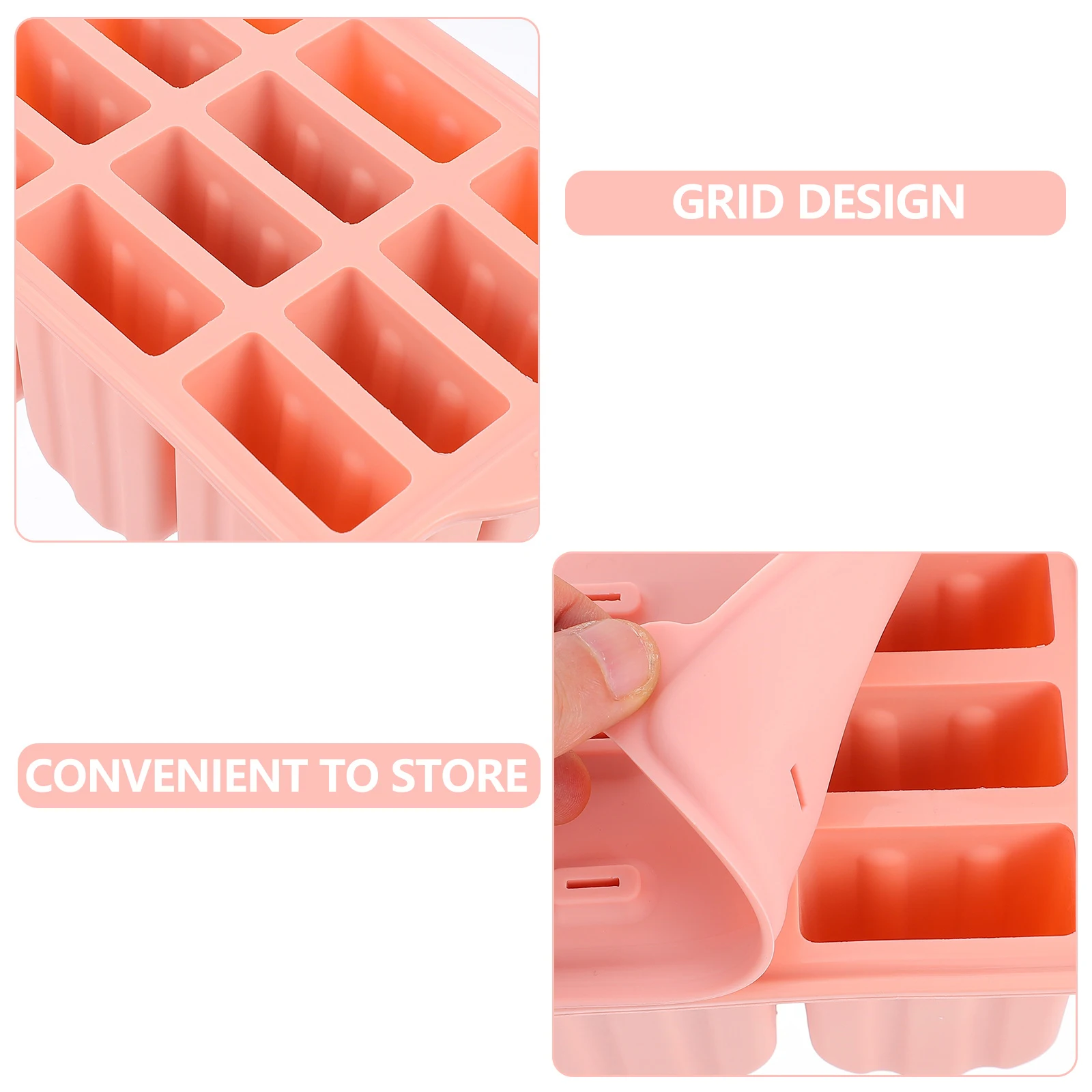 

12 Grids Ice Cream Mold Silicone Maker Popsicle Mould Lolly Practical Tool DIY Kitchen Bar Supplies Yogurt Ice Cream