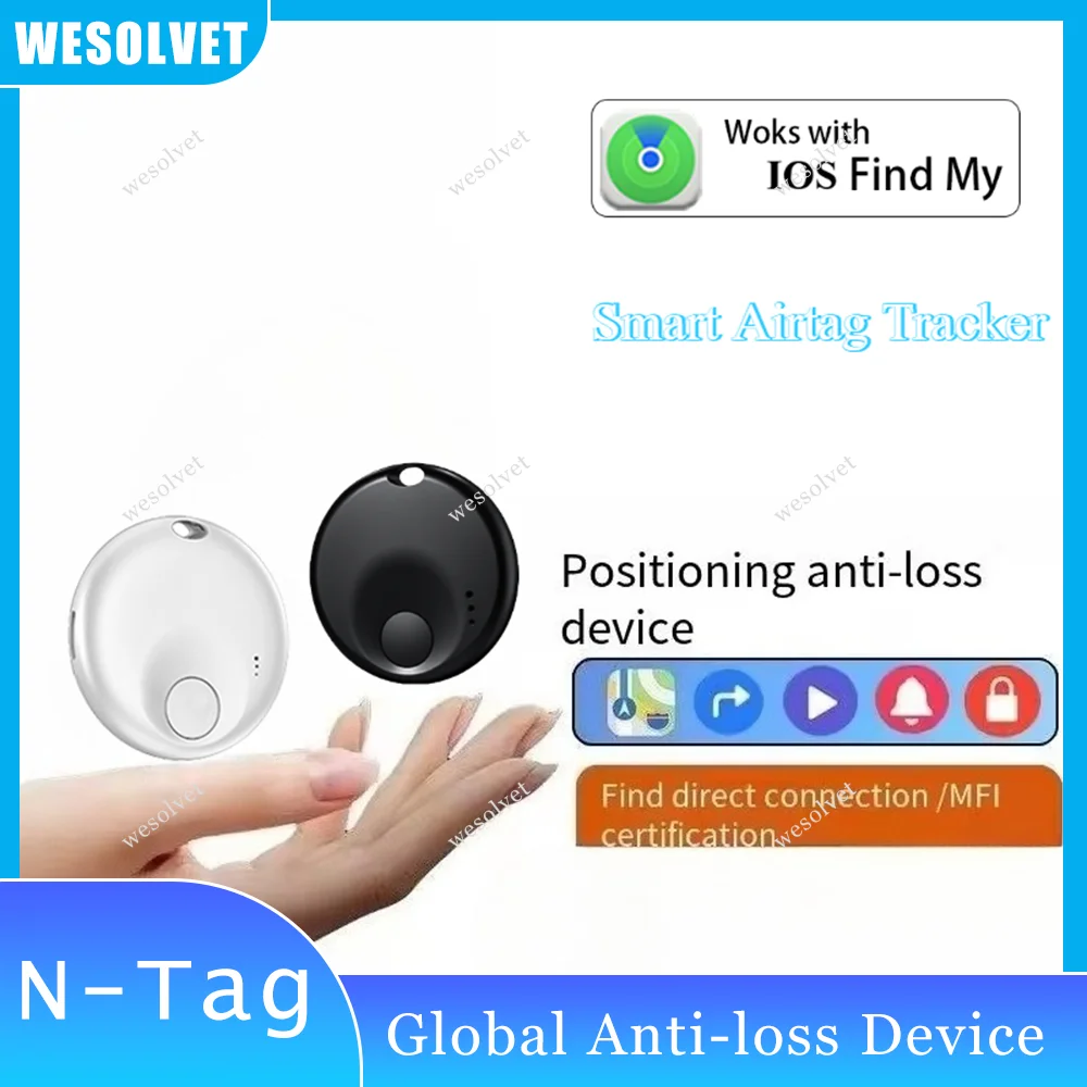

Smart Airtags Tracker Anti-Loss Tag For Apple's Phone Wallet Global Positioning Lost Item Locator Pet Elderly Kids Bike Car