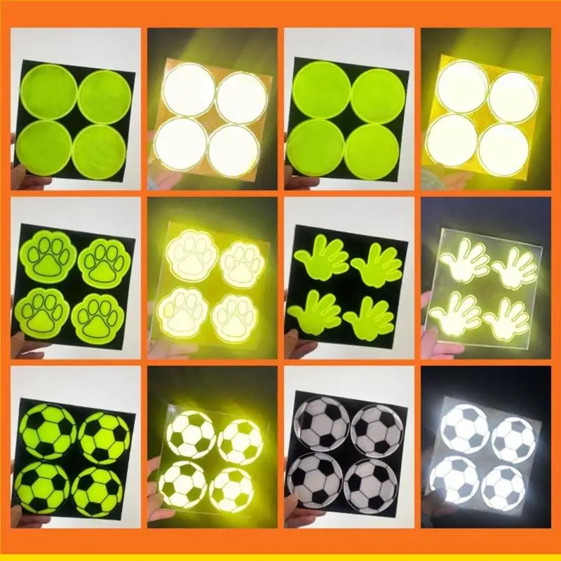 SZCH 4ps Bicycles Reflector Stickers High Reflective Bicycles Decals for Increased Safety During Night Rides Easy Application