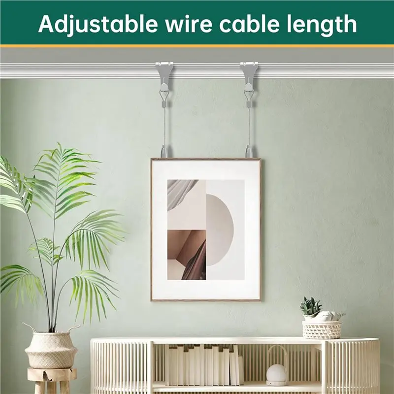 ABUG-32 Pcs Picture Rail Hanging System,Picture Rail Hooks Molding Hooks Picture Rail Hangers