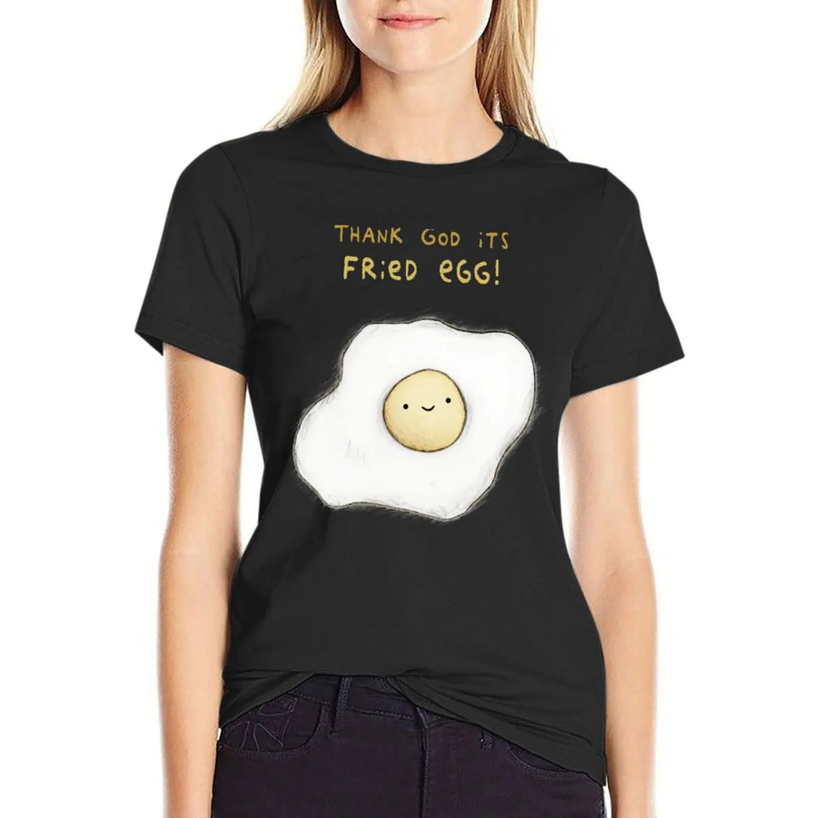 Fried Egg T-Shirt funnys animal print shirt for girls cotton t shirts Women