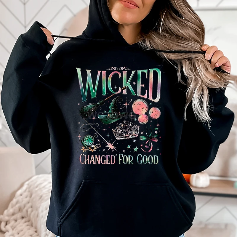 Wicked Defy Gravity Hooded Shirt Wicked Changed for Good Sweatshirt Hoodie Wicked Fan Gift Broomstick Wizard of Oz Sweatshirts