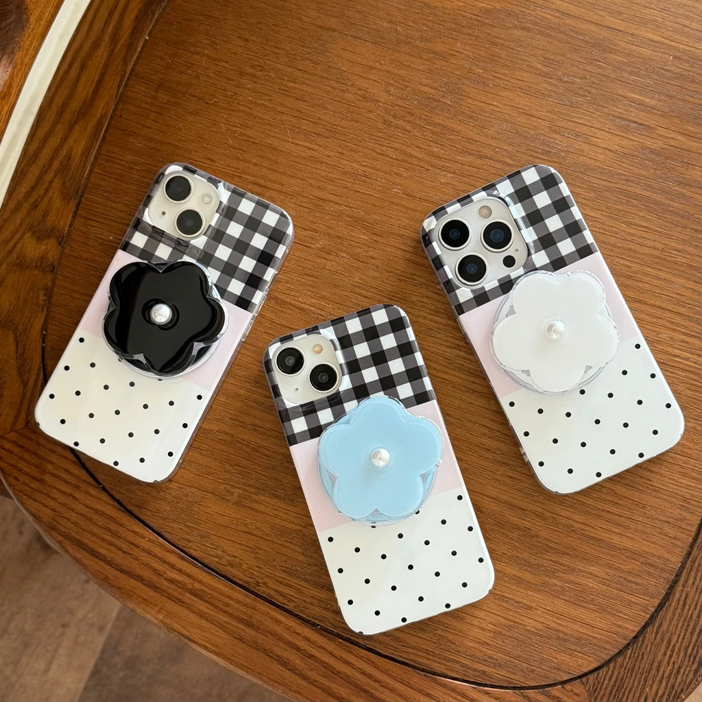 

Простой волнистый сетчатый узор, сращивание цветов с держателем, магнитный чехол для телефона для iPhone 17, 16, 15, 14, 13 Pro Max