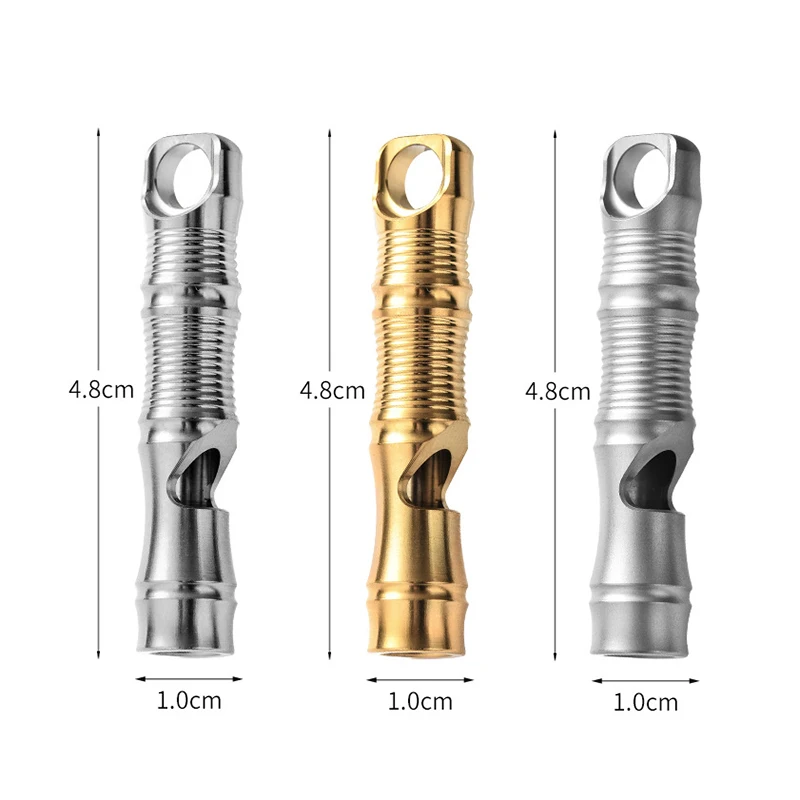 Titanium alloy single tube whistle EDC outdoor lightweight high pitched whistle camping supplies high decibel sports whistle