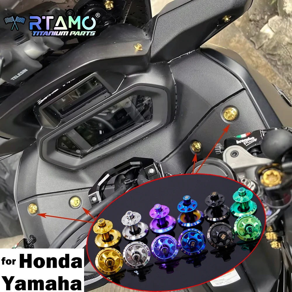 

RTAMO Gr5 Titanium Dashboard Rivet Winshield Bodycover Expanding Rivet for Yamaha Xmax 300 Tmax 560 Nmax 155 Honda Forza 350