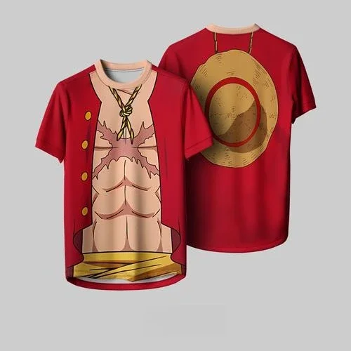 

Men‘s Clothes Trendy Brand Round Neck Quick-drying T-shirt One Piece Luffy Jersey Short-sleeved Outdoor Kid Tees Motorcycle Top