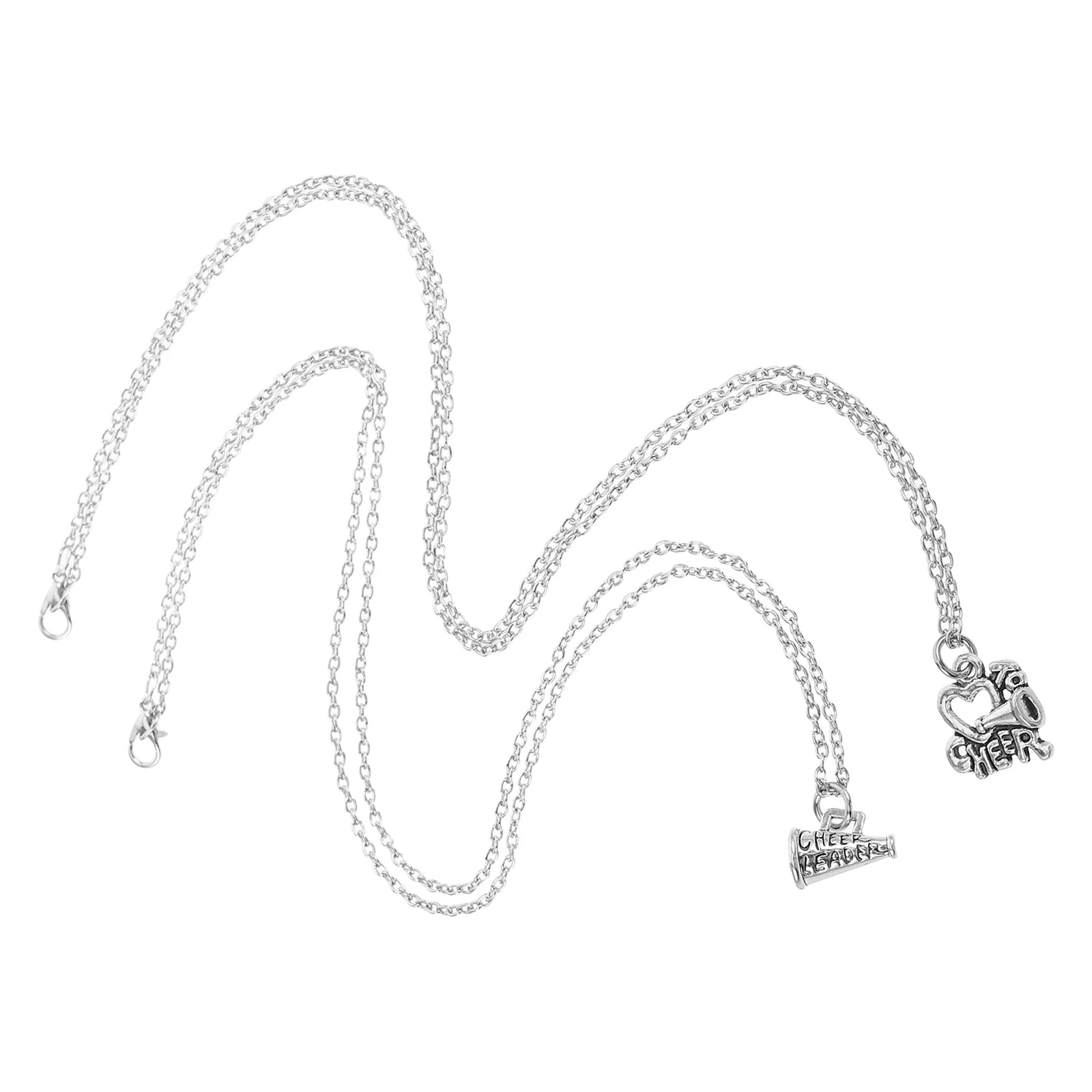 

2Pcs Cheer Necklace Cute Megaphone Pendant Cheer Jewelry Cheerleader Team Spirit Accessory Necklace Sport Jewelry