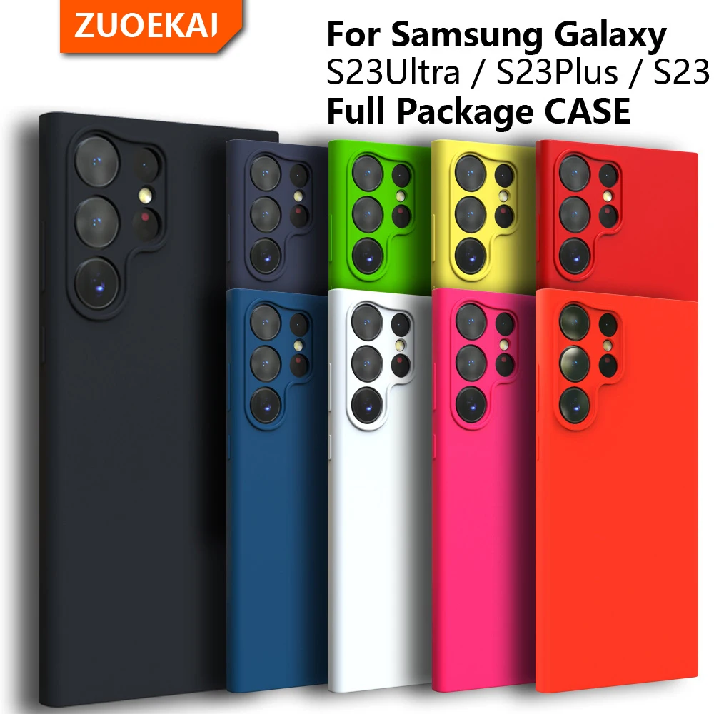 ZUOEKAI For Samsung Galaxy S23 Plus S23 Ultra Case Silky Silicone Cover Soft-Touch Back Protective Housing For S23Ultra S23Plus