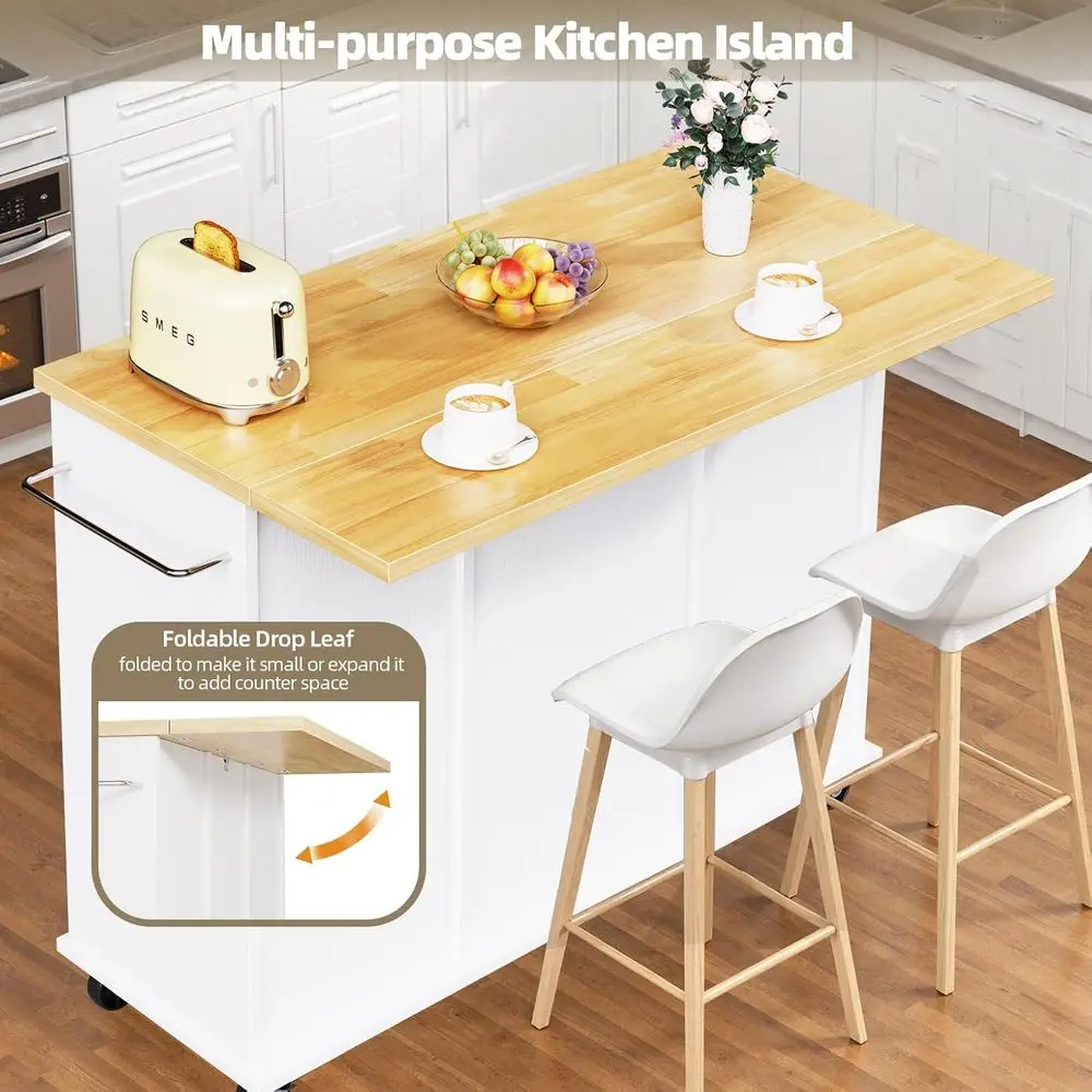 عربة جزيرة المطبخ على طراز المزرعة البيضاء مع أوراق متدلية وبار المناشف ودرج تخزين #3