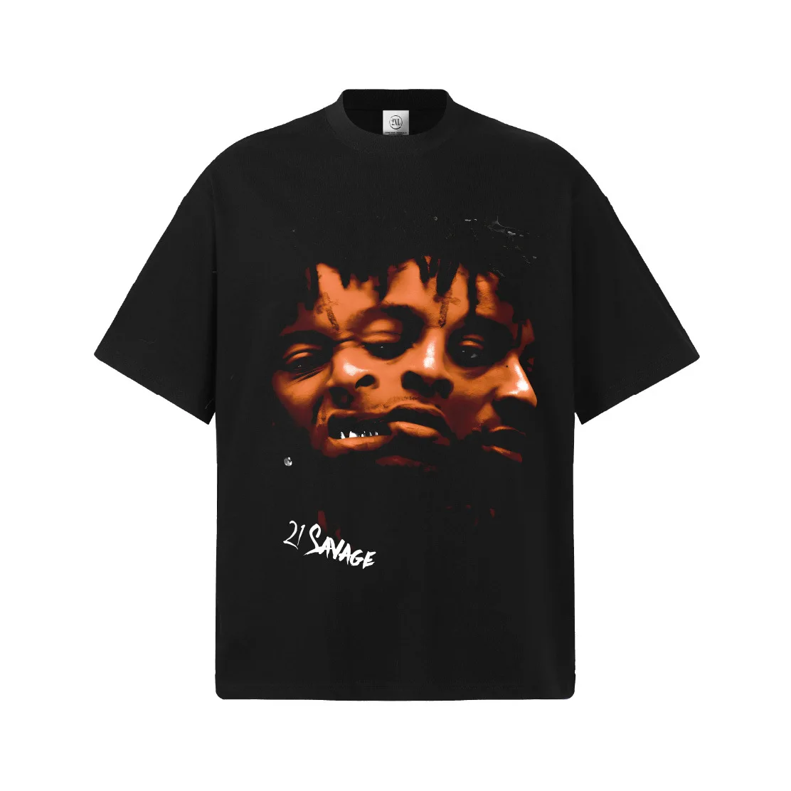 21 Savage Grafik-T-Shirt Unisex Oversize Hip-Hop Rapper Lässiges Baumwoll-Kurzarmshirt Urban Streetwear Trendy für Jugendliche