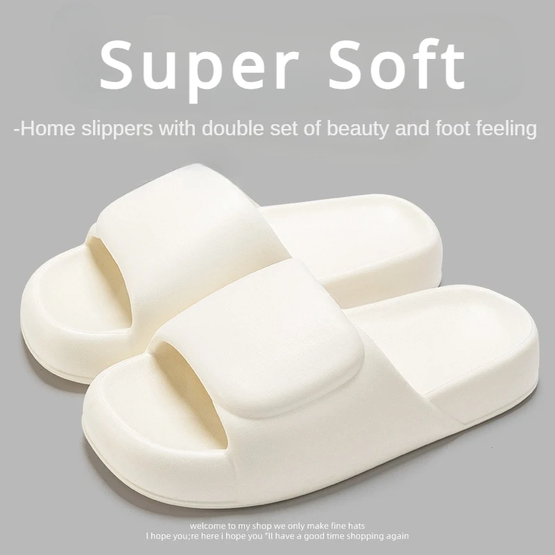 Men Women Cloud Cushion Cute Slides EVA Pillow Slippers Non-Slip Shower Shoes Sandals Open Toe Bathroom Spa Gym Home Soft Comfy