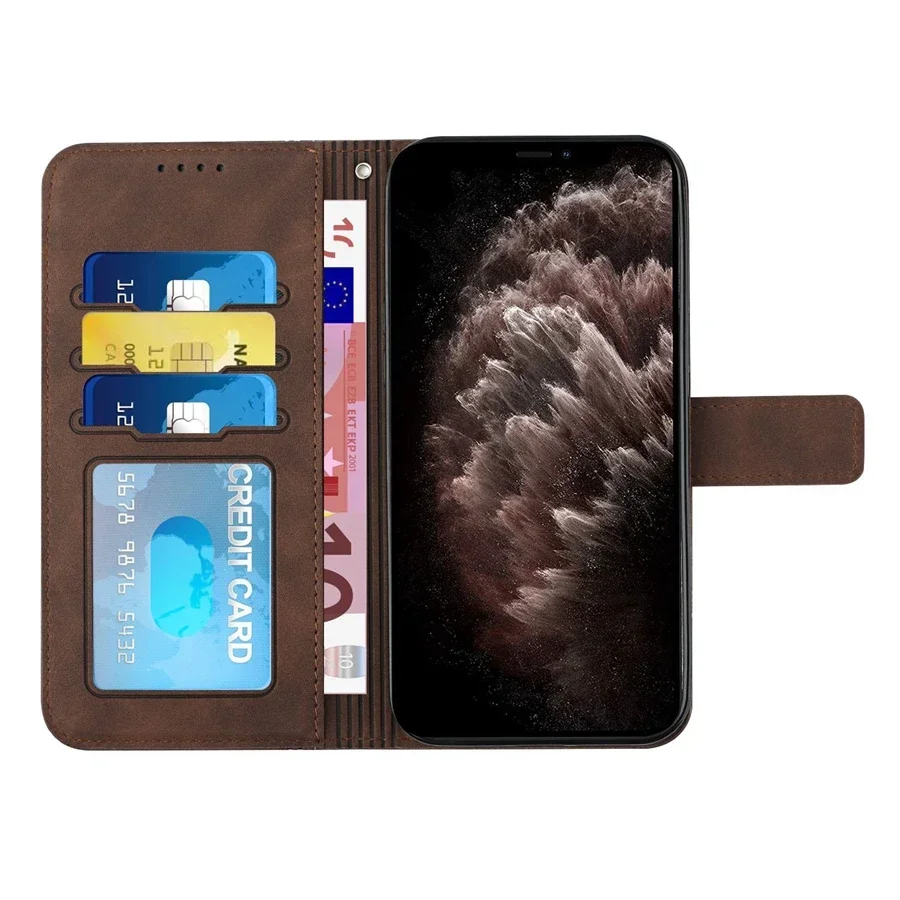 Wallet Card Slot Leather Flip Strap Case For Samsung Galaxy S24 Ultra S23 Plus S22 S21 S20 FE S10 S9 S8 Note 20 Ultra 10 Lite 9
