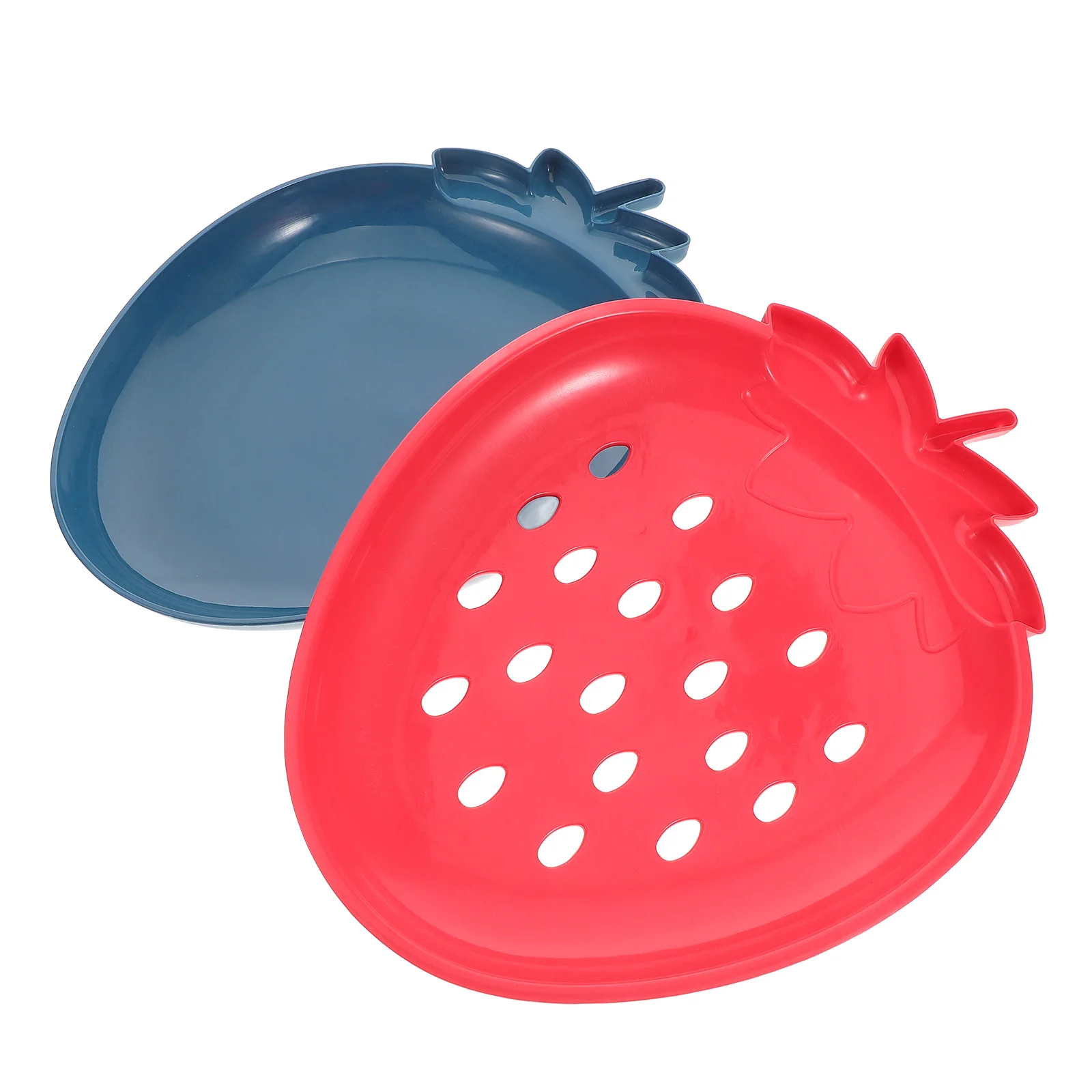 

Dual Layer Fruit Vegetable Washing Basket Built-In Draining Blue Red Color Stylish Kitchen Strainer Bowl For Pasta Rice Salad