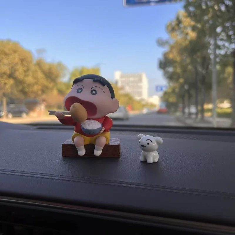 Crayon Shin-chan 2026 New Style Creative Cartoon Figurine Eating Potato And White Dog Car Dashboard Ornament Interior Decoration - view 4