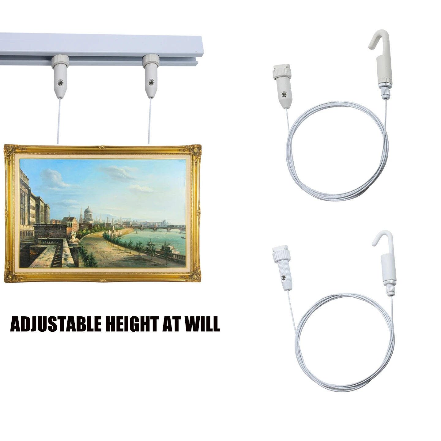 Hanging Painting Kit, Steel Fiber Coated Rubber Rope and Iron Coated Rubber Rope, 1mm Metal Rope for Hanging Paintings