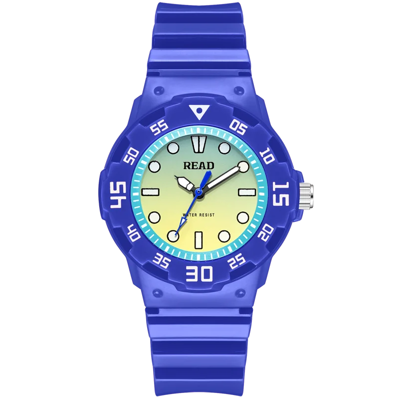 READ Kids Quartz Wrist Watch | Resin Silicone Strap | Rotating Bezel | 3ATM Daily Water Resistant Pin Buckle Watch