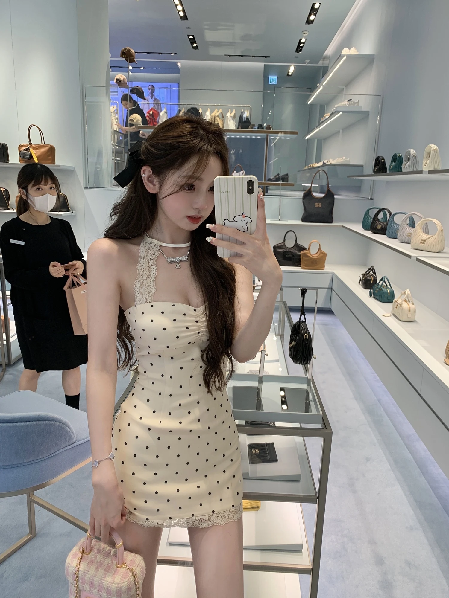 

Весна-лето 2022, кружевная юбка в горошек, женская сексуальная юбка трапециевидной формы, с застежкой-молнией на талии, Dr