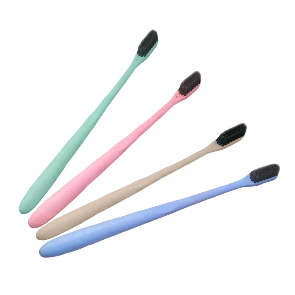 

4 Pcs Bamboo Charcoal Toothbrush Comfortable Lightweight Toothbrushes Eco-friendly