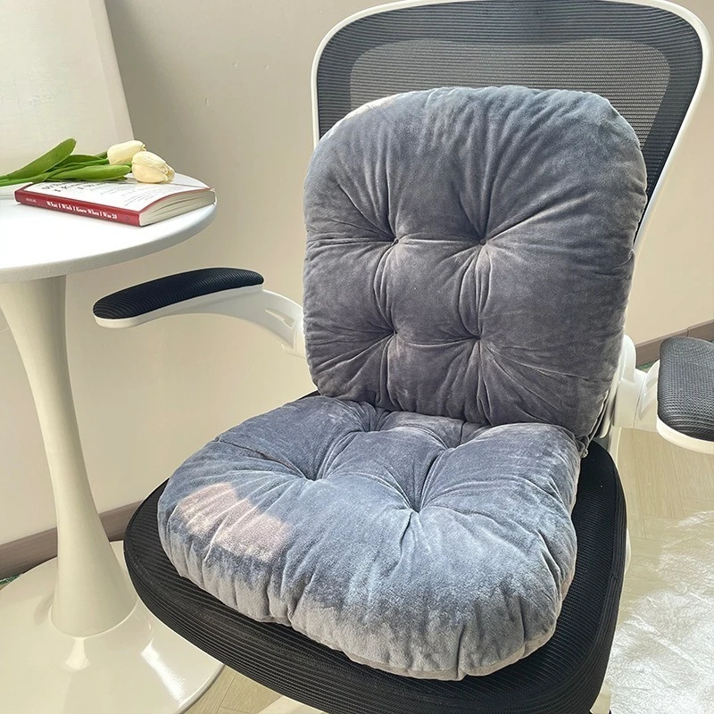 Soft Thick Fluffy Chair Cushion Portable with Backrest for Home Office Living Room Dining Comfort Relaxing Decorative Mat 방석