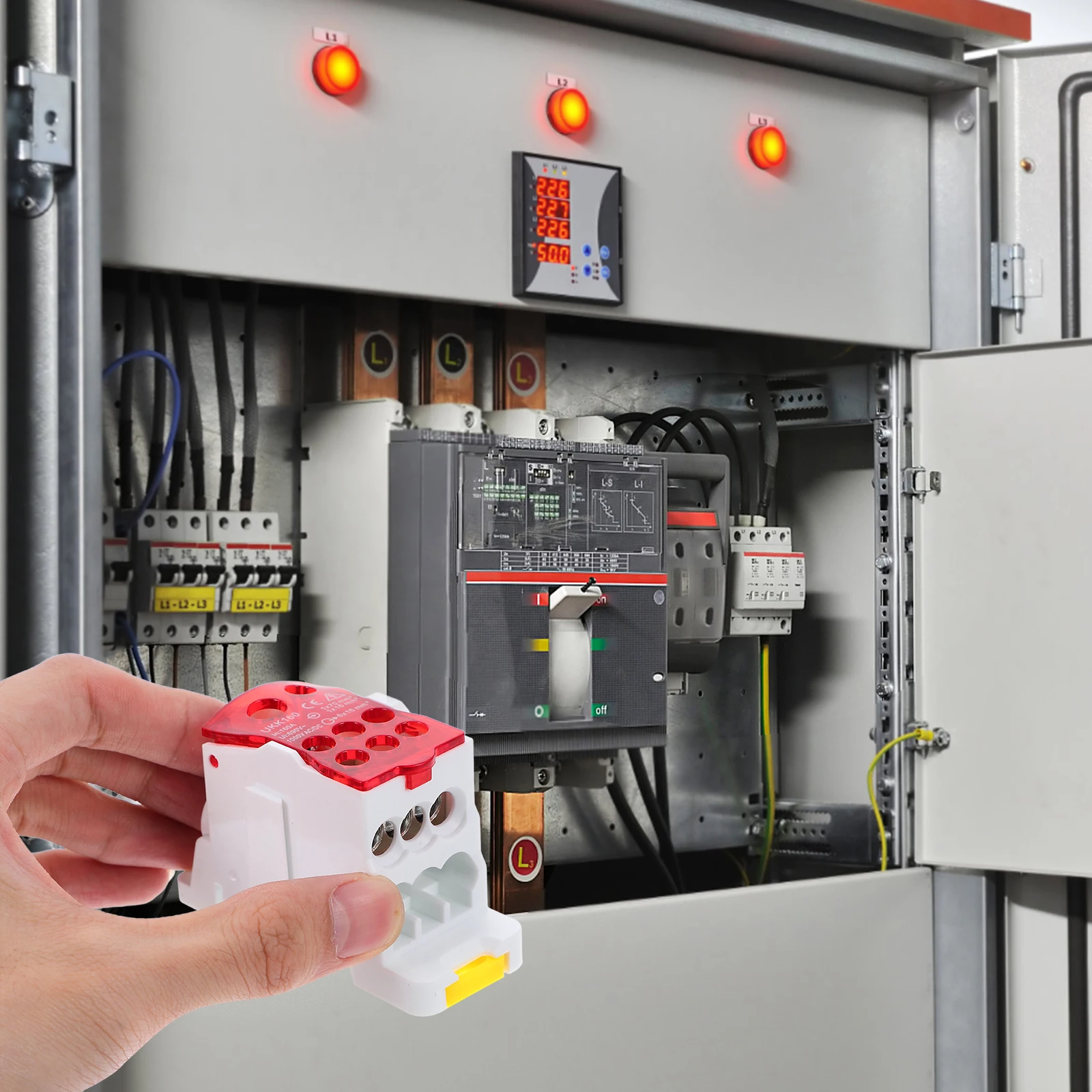 

Waterproof Junction Box Terminals Red Strip Blocks Single Input Multiple Output Rail Mounted Terminal Block For Electrical