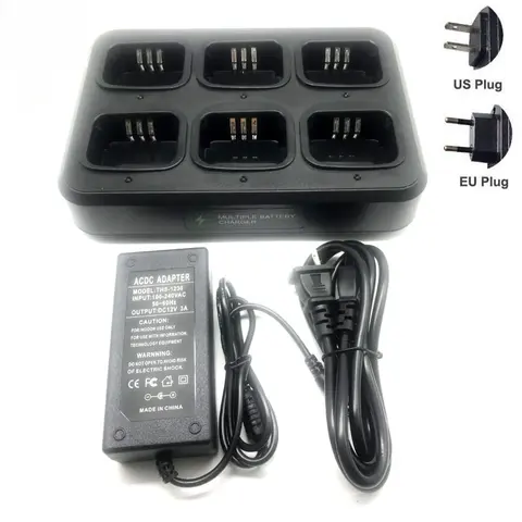 모토로라 CP200 EP450 CP040 CP140 CP150 CP180 DP1400 GP3688 PR400 DEP450 라디오용 다기능 6방향 데스크탑 급속 충전기