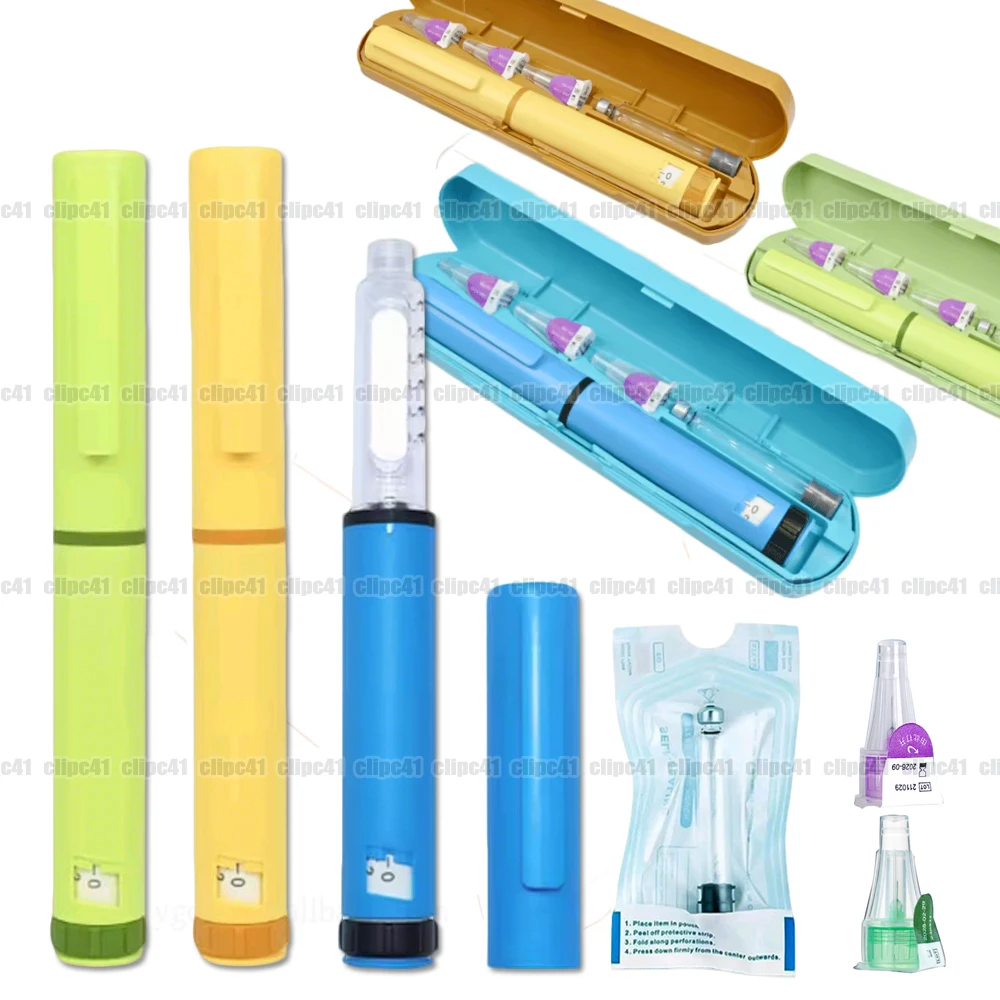 Professional Durable Insulin Injector Pen Reusable Refillable Adjustable Dose Injection Pen Perfect for 3ml Cartridges + Pen Tip