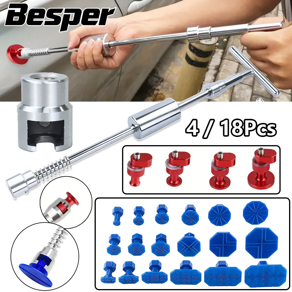 Kit Profesional para Extraer Abolladuras de Autos, Extractor de Abolladuras por Granizo, Martillo Deslizante 2 en 1, Levantador de Abolladuras en Forma de T, Reparación de Abolladuras en Puertas de Refrigerador