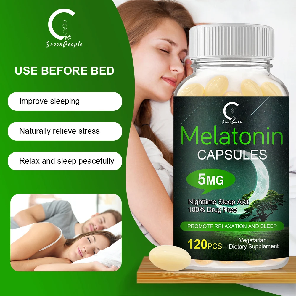 GPGP Greenpeople 3 Bottles 120pcs Super Strength Melatonin Nighttime Sleep Sleeping Tablets Prolong Sleep Time Deep Sleep