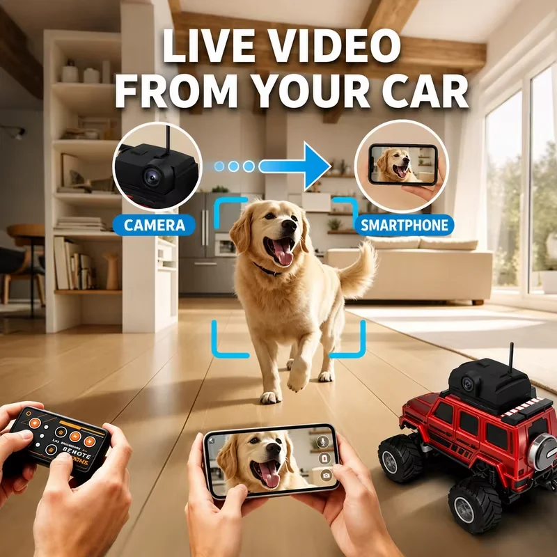 Mini FPV Camera RC Car 1:64 Scale Remote Control SUV Smartphone APP Control Wireless Video Racing Model With Display Box