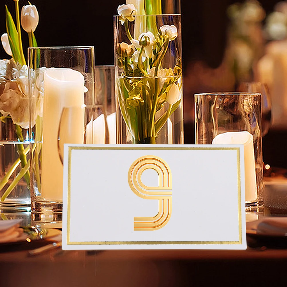 

120pcs Hot Stamping Elegant Tent Wedding Banquet Place Name Stable Standing Reserved Table Signs Banquet Table Number Cards