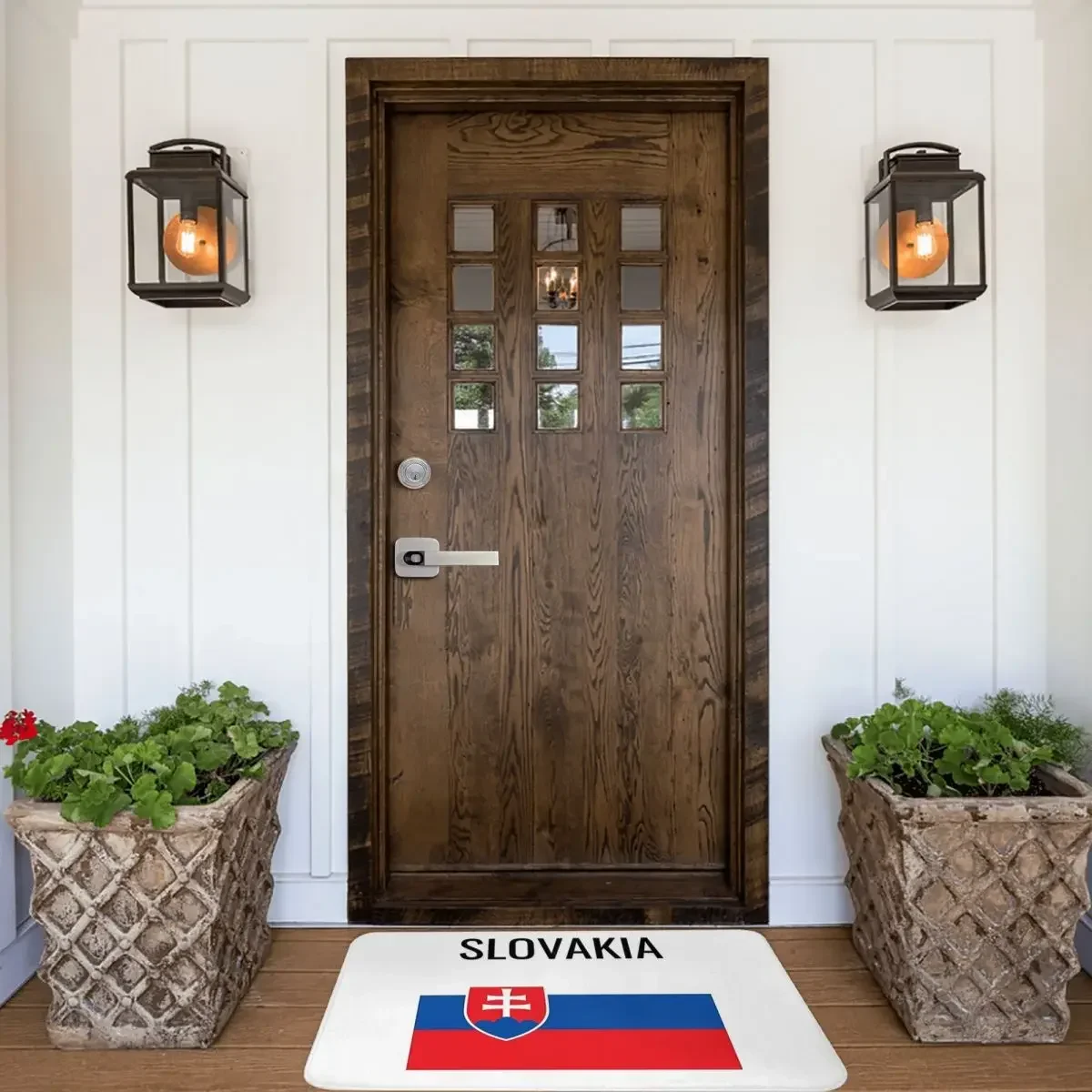 Slovakia Flag Doormat Rug Carpet Mat Footpad Polyester Non-slip Antiwear Entrance Kitchen Bedroom Balcony Toilet