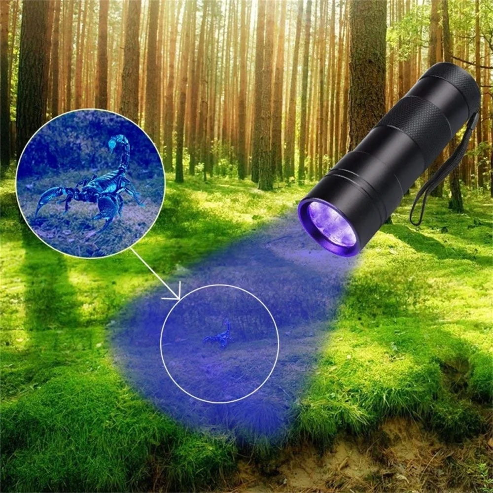 Ultraviolet Flashlight UV LED Light Waterproof Aluminum Dryer Curing Lamp Outdoor Torch Detector for Urine Stain Home Useful