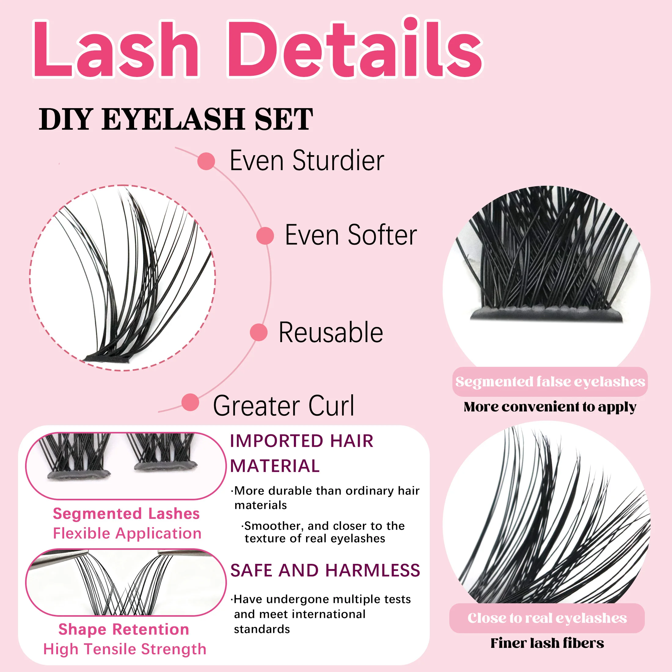 DIYつけまつげセット 大容量 304050D クラスタまつげブック グルーリムーバー ピンセット付き 自宅でメイク初心者にも優しい