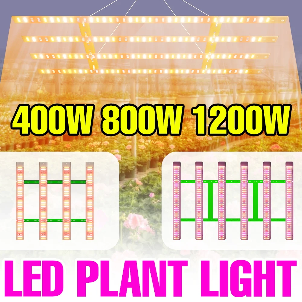 

1200W LED Quantum Board Plant Grow Light Full Spectrum Hydroponic Fill Lamp Greenhouse Tent Flower Vegs Cultivation Lighting